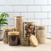 JoyJolt Glass Food Storage Jars Containers, Glass Storage Jar Bamboo Lids Set of 6 Kitchen Glass Canisters - image 4 of 4