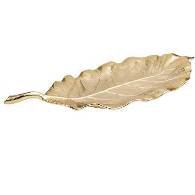 Classic Touch 19.75"L Gold Leaf Dish