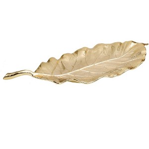 Classic Touch 19"L Gold Leaf Dish - 1 of 3