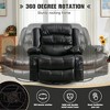 Faux Leather Massage Swivel Rocker Recliner Chair with Vibration Massage, Heat, Rocking Function, Side Pockets, 2 Cup Holders and USB Charge Port - 4 of 4