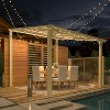 CLIHOME 8 ft. x 8 ft. Aluminum Frame Sloped Roof Patio Cover Outdoor Pergola with Retractable Polycarbonate Canopy - 4 of 4
