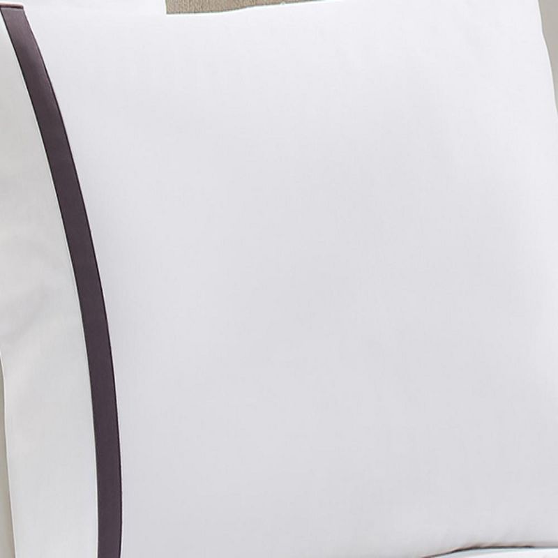 Hotel Concepts 500 Thread Count Deep Pocket Tonal Cotton Sateen Sheet - 4 Piece Set - White/Purple, 3 of 5