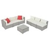 ELJGET 7 Piece Patio Furniture Set Outdoor Wicker Conversation Sets All Weather PE Rattan Sectional Sofa Set with Cushions & Coffee Table - 4 of 4