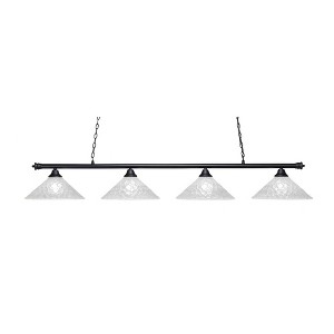 Toltec Lighting Oxford 4 - Light Island Pendant Light in  Matte Black with 16" Italian Bubble Shade - 1 of 1