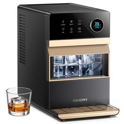 EUHOMY Clear Ice Cube Maker Countertop, 2‑Inch Large Crystal Ice