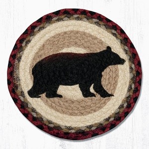 Earth Rugs Rustic Cabin Bear Printed Trivet – Round 10"x10" Eco Kitchen Accessory - 1 of 3
