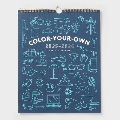 Undated Father's Day Color Your Own Wall Calendar - Spritz™