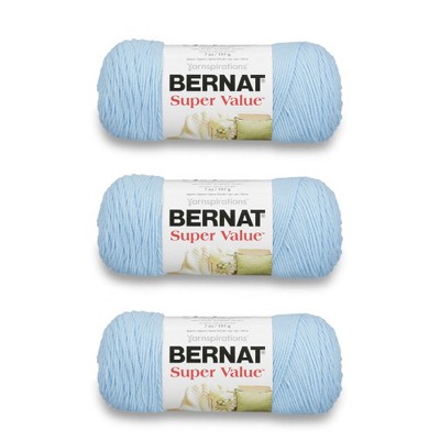 Bernat Super Value Black Yarn - 3 Pack Of 198g/7oz - Acrylic - 4