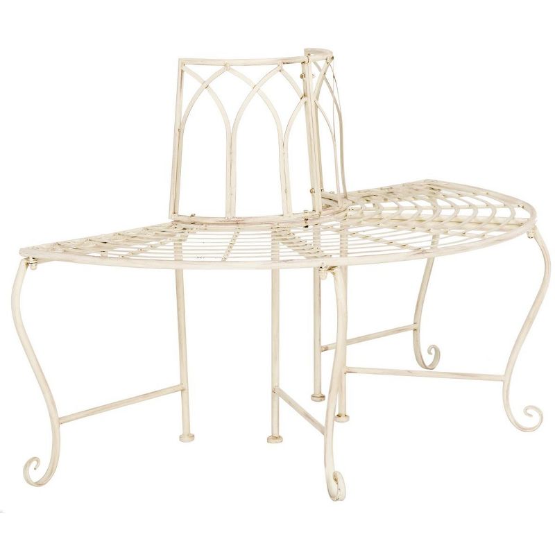 Abia Wrought Iron 50 Inch W Outdoor Tree Bench  - Safavieh, 3 of 8