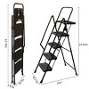 Syemin Ladders 4 Step Ladder, Folding Step Stool with Anti-Slip Pedals, Heavy Duty Step Stool, Portable Steel Folding Stool, Black, 35"*43"*59.44" - 2 of 4