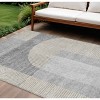 Silver Gray And Beige Geometric Washable Indoor Outdoor Area Rug - 2 of 4