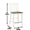 Counter Height Acacia Hardwood Joanna Counter Chair (Set of 2) in Schoolhouse Style with Turned Legs, Pewter Hardware and Picture Frame Apron - 3 of 4