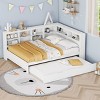 Twin Size Wooden Daybed with Trundle Bed and USB Charging Station for Small Bedroom or Guest Room Storage Solution-Cuddlewood - 3 of 4