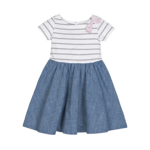 Hope & Henry Girls' Short Sleeve Lightweight Knit Skater Dress, Kids - image 1 of 4