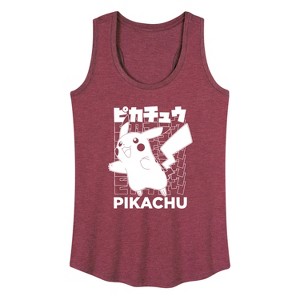 Women's - Pokémon - Pikachu Kanji Graphic Racerback Tank - 1 of 4