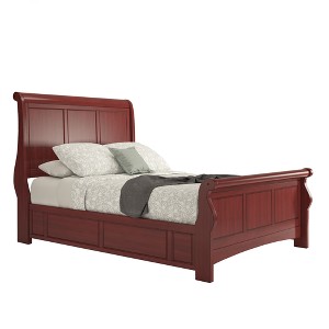 Martha Sleigh Bed Queen Size Rich Ruby - Inspire Q, Red