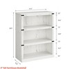 3 Tier/5-Tier Bookcase, Farmhouse Book Shelf w/Storage Open Display Bookshelves, 40" Low Book Case Wooden 3 Shelf Bookcase Home Decor Furniture - 3 of 4