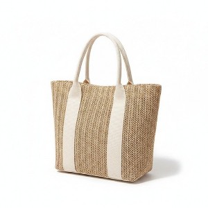 Alilang Woven Straw Tote Bag with Wide Shoulder Straps Lightweight