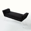 Inspired Home Crawford Velvet Bench Acrylic Leg and Silver Nailhead Trim - 2 of 4