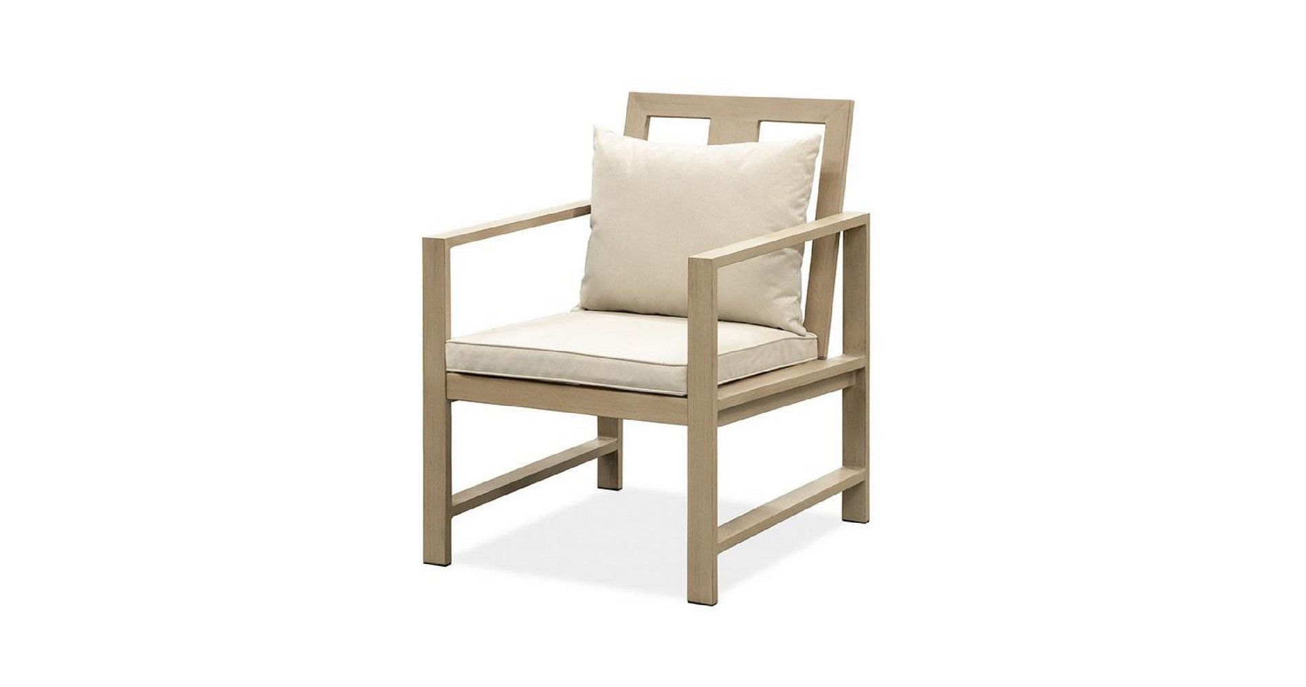 Royal Hampton Outdoor Armchair Set of 2, Washable Beige Covers, Natural Brown