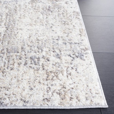 Opal Ivory and Grey Synthetic Runner Rug, 2'3" x 9'