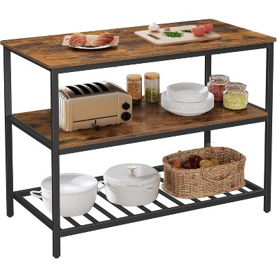 47.2 Inches Width Kitchen Shelf with Large Worktop, coffee table, Stable Steel Structure,Easy to Assemble
