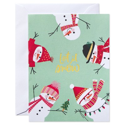 10ct Dual Blank Christmas Cards Snowman and Have a Merry Christmas