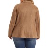 Agnes Orinda Women's Plus Size Faux Suede Long Sleeve Lapel Work Office Blazer - 4 of 4