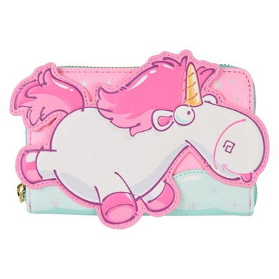 Loungefly Minions - Fluffy Unicorn Rainbow Glitter Zip Around Wallet