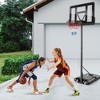 Costway 4.25-10FT Portable Adjustable Basketball Hoop System with 44'' Backboard 2 Nets - 2 of 4
