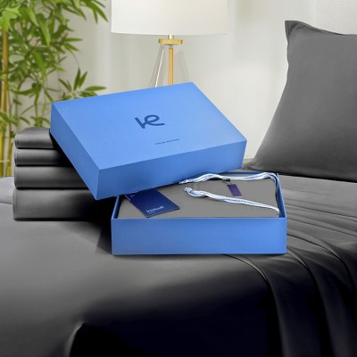 Kickoff Home Viscose from Bamboo Sheets Set 300 Thread Count 100% Organic Bamboo Viscose Cooling Bedding Sheets Hot Sleepers, Flat, Fitted, Pillowcase