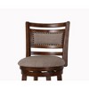 New Classic Furniture,Aberdeen Wood Swivel Counter Stool With Fabric Seat In Dark Brown - 4 of 4