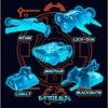Girl's Battlebots Blue Neon Robots T-Shirt - 2 of 4