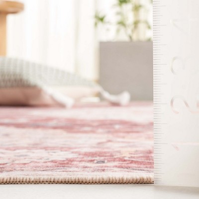 Arizona Red and Beige Synthetic Washable Area Rug