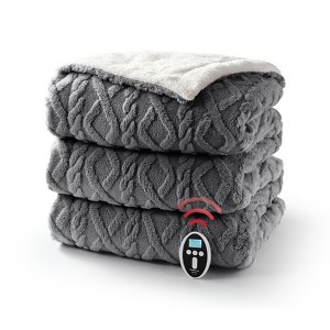 GustoWave Heated Blanket Throw - Thick Cotton Velvet & Soft Flannel Blanket with Controller, Fast Heating Machine Washable - 1 of 4