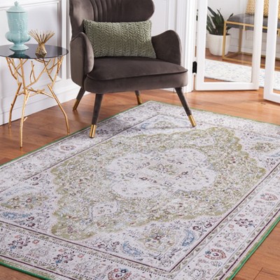 Tucson Green and Beige 4' x 6' Synthetic Area Rug