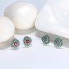 Heart Shape Stud Earrings for Women Blue Green Cz Ginger Lyne Collection - 2 of 4