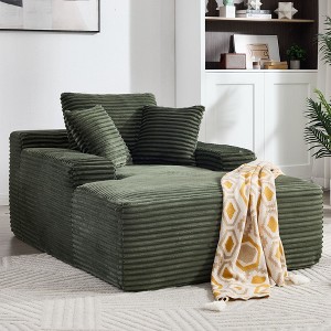 NicBex Modern Velvet Oversized Armrest Sofa Futon Couch with Soft Pillows,Comfortable Sleeper Sofa for Living Room,Apartment - 1 of 4