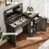 Fredees Vanity Desk: Flip Top Mirror, Drawers, Storage Cabinet, Bedroom Makeup Table, Wood Home Office Desk - 4 of 4