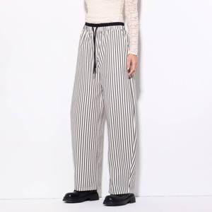 Women's Double Waist Wide Leg Pants - Wild Fable™ White/Black Striped - 1 of 3