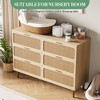 6-Drawer Rattan Dresser, Extra Deep Storage - Versatile Large Double Dresser for Bedroom, Living Room, Hallway, Kids Room & Closet Organization - 4 of 4