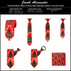 Jacob Alexander Men's Red & Orange Christmas Trees, Stars & Snowflakes Regular Length Neck Tie - 2 of 2