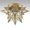 Claxy Seeded Glass Brass Moravian Star Ceiling Light Flush Mount - 4 of 4