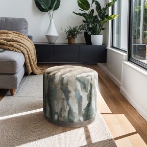 CAVINAS 20" Round Storage Ottoman with High-Density Foam,Footstool with Hidden Compartment,Ottoman Foot Rest for Bedroom,Living Room,Entryway - 1 of 4