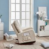 Rocking Chair, Modern Nursery Rocking Chair, Oversize Upholstered Armchair With Solid Wood Leg, Tall Back, Comfy Rocker For Living Room Bedroom - 2 of 4