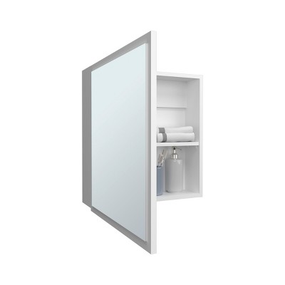 GlasFlength Decorative Wall Mirrors Medicine Cabinet Accent Mirror Wall Mounted Mirror Storage Cabinet for Bathroom Wall, White, 20"*6"*22"