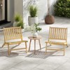 Tangkula 4PCS Teak Wood Outdoor Reclining Chair Natural Mid Century Accent Chair w/ Backrest - 3 of 4