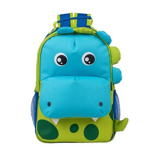 Green Spotted Dinosaur Dimensional Animal Shape Water Resistant Preschool Backpack - 1 of 3