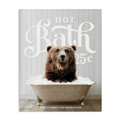 Stupell Industries Vintage Bathroom Bear Ad, 30" x 40"