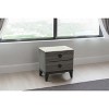 Vynxaria Rustic Accent Nightstand - Dark Gray Oak, Faux Marble Top, Wood Body, 23" x 15" x 23"H, Bedroom Essential - 4 of 4